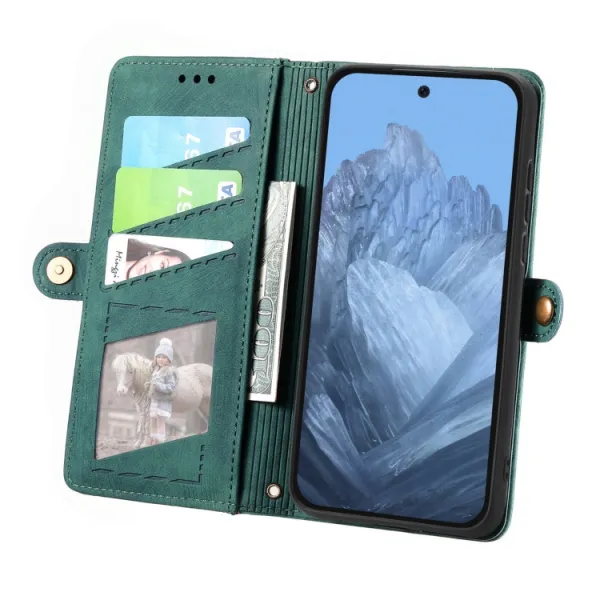 GEOM Peňaženkové puzdro pre Google Pixel 9 zelené