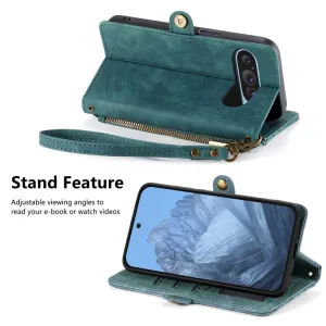 GEOM Peňaženkové puzdro pre Google Pixel 9 zelené