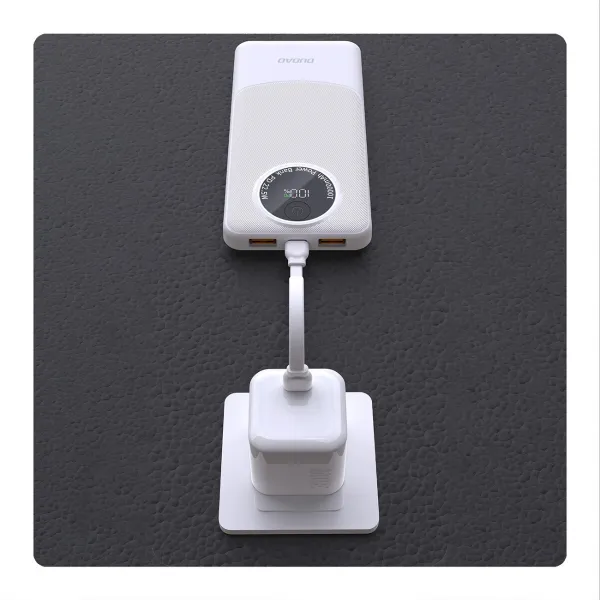 Dudao K12Pro Power Bank 20000mAh USB / USB-C 22.5W, biely