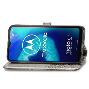 ART Peňaženkový kryt Motorola Moto G8 Power Lite ORNAMENT šedý
