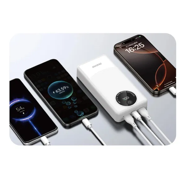 Dudao K12Pro Power Bank 20000mAh USB / USB-C 22.5W, biely