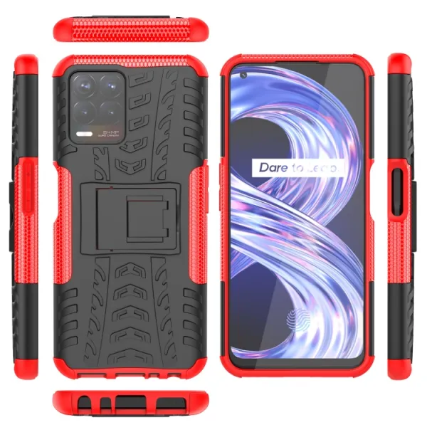 STAND Extra odolný obal Realme 8i červený