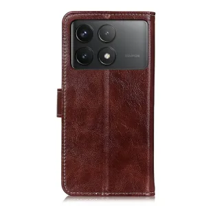 RETRO Peňaženkový obal Xiaomi Poco F6 Pro hnedý
