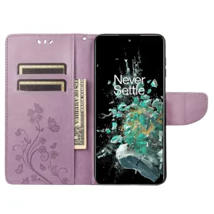 ART FLORAL Peňaženkový kryt OnePlus 10T 5G fialový