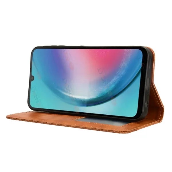 BUSINESS Peňaženkový kryt pre Samsung Galaxy A25 5G hnedý