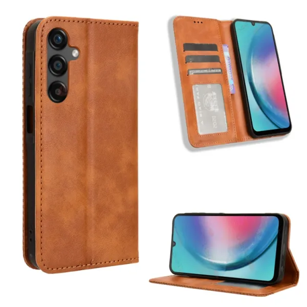 BUSINESS Peňaženkový kryt pre Samsung Galaxy A25 5G hnedý