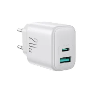 JOYROOM JR-TCF21 Sieťová nabíjačka USB-C / USB-A biela