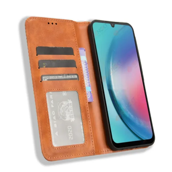 BUSINESS Peňaženkový kryt pre Samsung Galaxy A25 5G hnedý