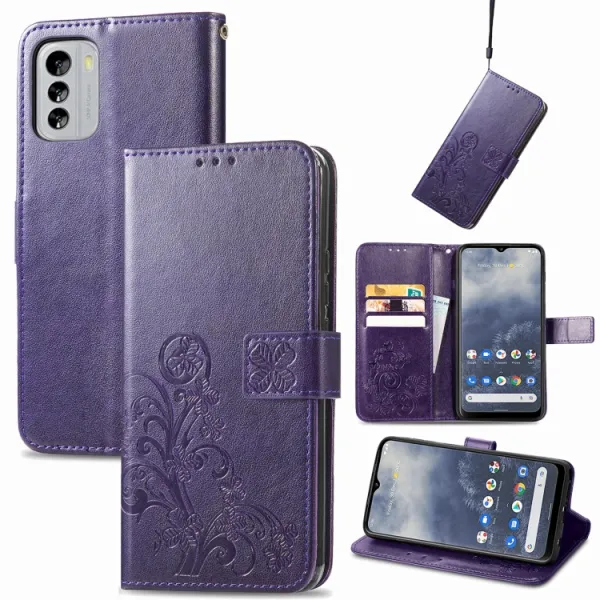 ART FLOWERS Peňaženkový kryt Nokia G60 fialový