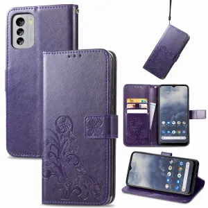 ART FLOWERS Peňaženkový kryt Nokia G60 fialový