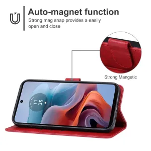 SMOOTH Peňaženkové puzdro pre Motorola Moto G34 5G červené