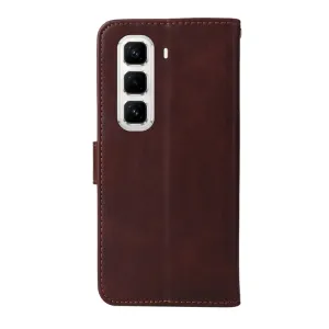 SMOOTH Peňaženkové puzdro pre Infinix Hot 50 Pro+ hnedé