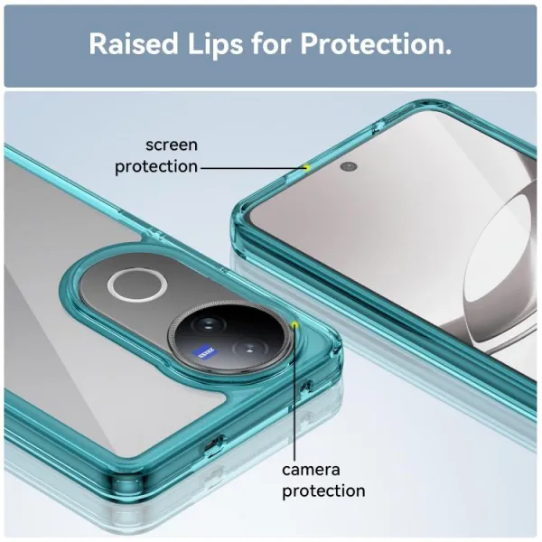 CRYSTAL Ochranný obal pre Vivo V50 5G tyrkysový