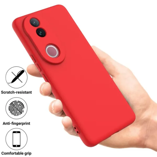 RUBBER Ochranný obal pre Vivo V50 5G červený