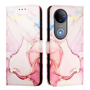 ART MARBLE Peňaženkový kryt pre Vivo V50 5G ROSE GOLD