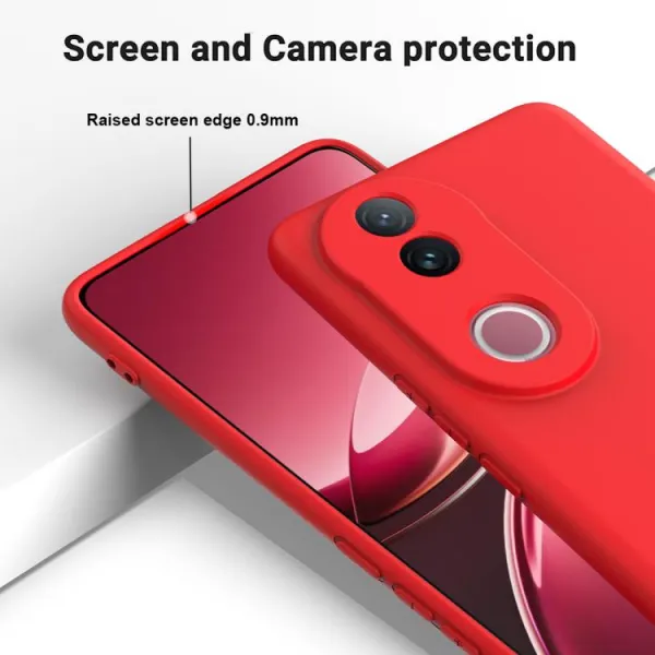 RUBBER Ochranný obal pre Vivo V50 5G červený