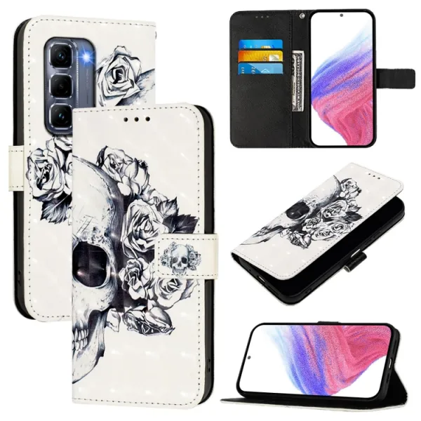 ART Peňaženkový kryt pre Infinix Hot 50 Pro+ SKULL