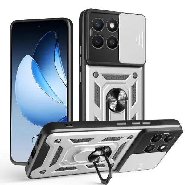 RING CAMERA Kryt s držiakom pre Honor X8c strieborný