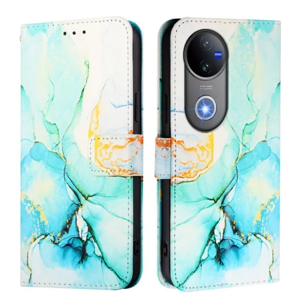 ART MARBLE Peňaženkový kryt pre Vivo V50 5G GREEN