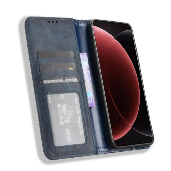 BUSINESS Peňaženkové puzdro pre Xiaomi 15 Ultra modré