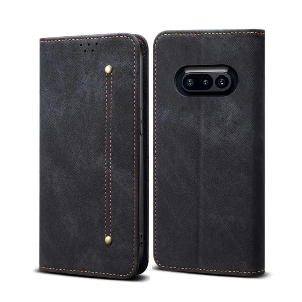 DENIM Peňaženkový kryt pre Nothing Phone (3a) čierny