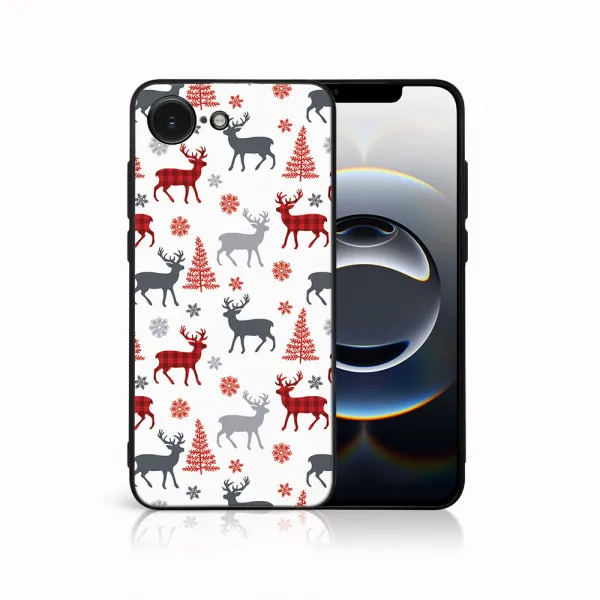 MY ART Kryt s vianočným dizajnom Apple iPhone 16e / iPhone 17e DEER (068)