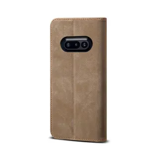 DENIM Peňaženkový kryt pre Nothing Phone (3a) šedohnedý