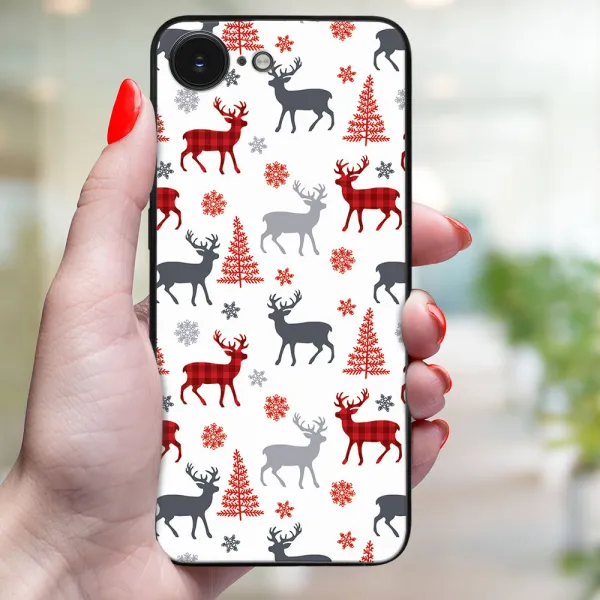 MY ART Kryt s vianočným dizajnom Apple iPhone 16e / iPhone 17e DEER (068)