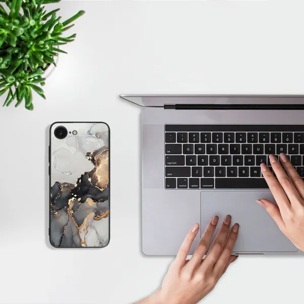 MY ART Ochranný kryt pre Apple iPhone 16e / iPhone 17e GREY MARBLE (140)