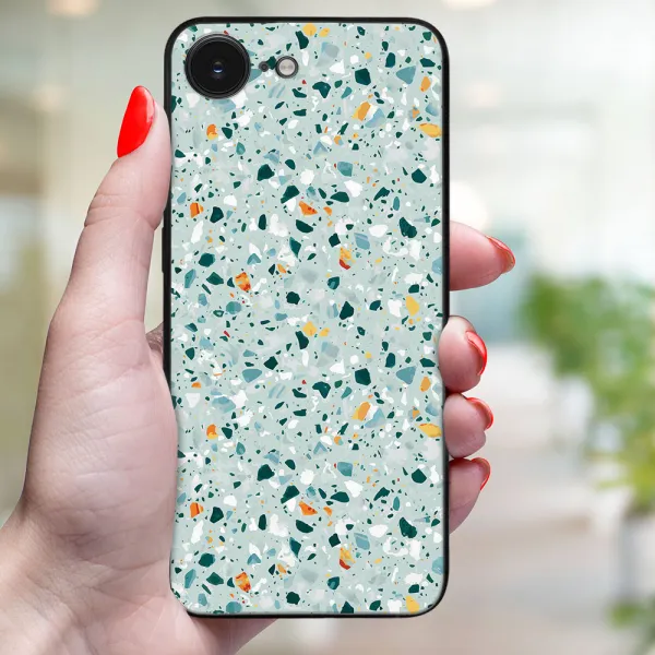 MY ART Ochranný kryt pre Apple iPhone 16e / iPhone 17e BLUE TERRAZZO (164)