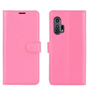 LITCHI Peňaženkový kryt Motorola Edge Plus ružový