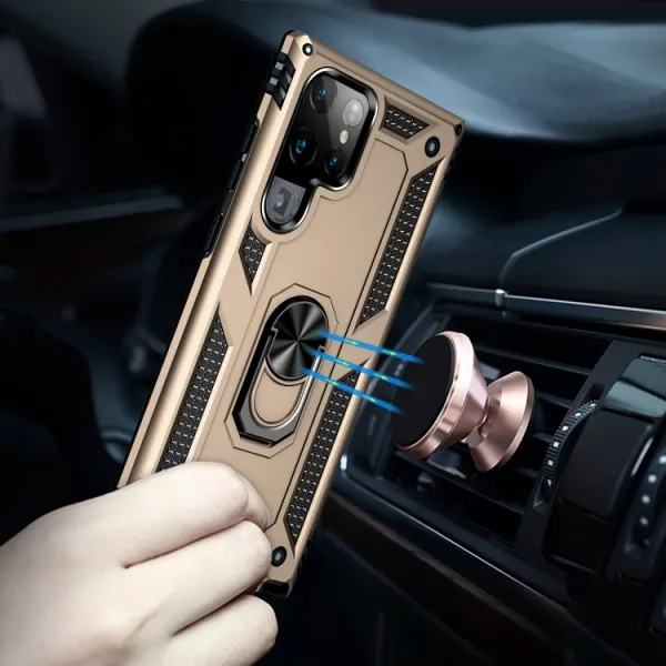 RING Ochranný obal pre Samsung Galaxy S22 Ultra 5G zlatý
