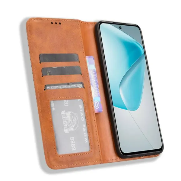 BUSINESS Peňaženkové puzdro pre Infinix Hot 50 Pro hnedé