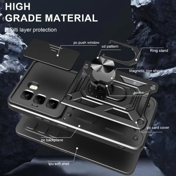 RING CAMERA Kryt s držiakom pre Infinix Hot 50 Pro modrý