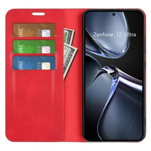 MAGNETIC Zaklápací kryt pre Asus Zenfone 12 Ultra červený