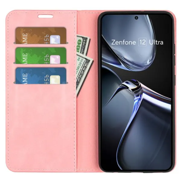 MAGNETIC Zaklápací kryt pre Asus Zenfone 12 Ultra ružový
