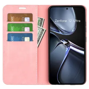 MAGNETIC Zaklápací kryt pre Asus Zenfone 12 Ultra ružový