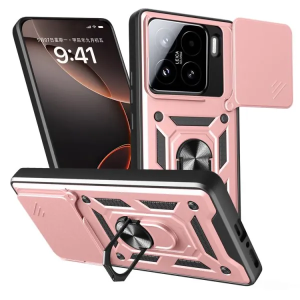 RING CAMERA Kryt s držiakom pre Xiaomi 15 ružový