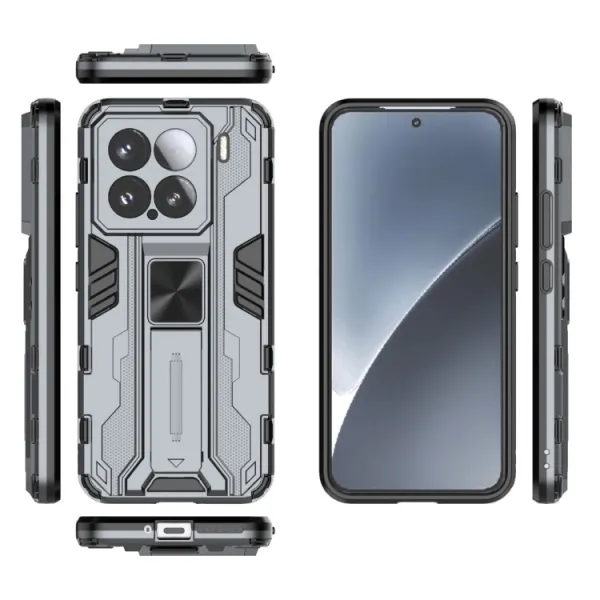 SUPERSONIC Ochranný obal so stojanom pre Xiaomi 15 šedý