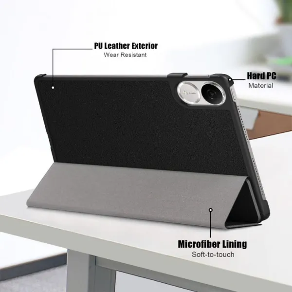 LEATHER Zaklápací kryt pre Honor Pad V9 čierny