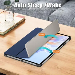 LEATHER Zaklápací kryt pre Honor Pad V9 modrý
