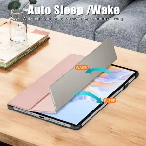 LEATHER Zaklápací kryt pre Honor Pad V9 ružový