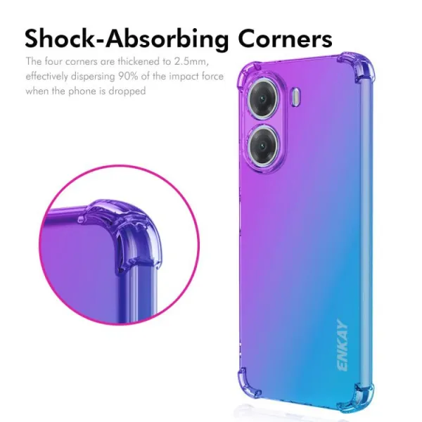 ENKAY GRADIENT Ochranný kryt pre Xiaomi Poco X7 Pro PURPLE BLUE
