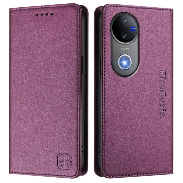 RINA Zaklápacie puzdro pre Vivo V50 5G tmavofialové