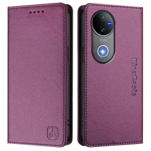 RINA Zaklápacie puzdro pre Vivo V50 5G tmavofialové