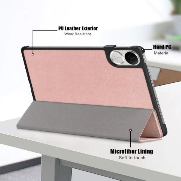 LEATHER Zaklápací kryt pre Honor Pad V9 ružový