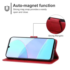 SMOOTH Peňaženkové puzdro pre Realme C51 červené