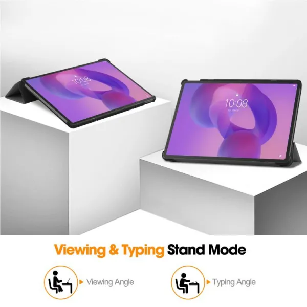 LEATHER Zaklápací kryt pre Lenovo Idea Tab Pro šedý