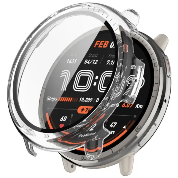 PC FULL COVER Plastový kryt so sklom pre Amazfit Active 2 priehľadný