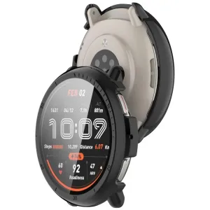 PC FULL COVER Plastový kryt so sklom pre Amazfit Active 2 čierny